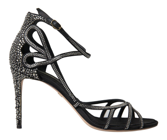 Dolce & Gabbana Rhinestone Stiletto Sandal Satin Shoes Dolce & Gabbana