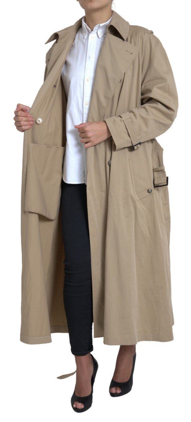 Dolce & Gabbana Khaki Double Breasted Trench Coat Jacket Dolce & Gabbana