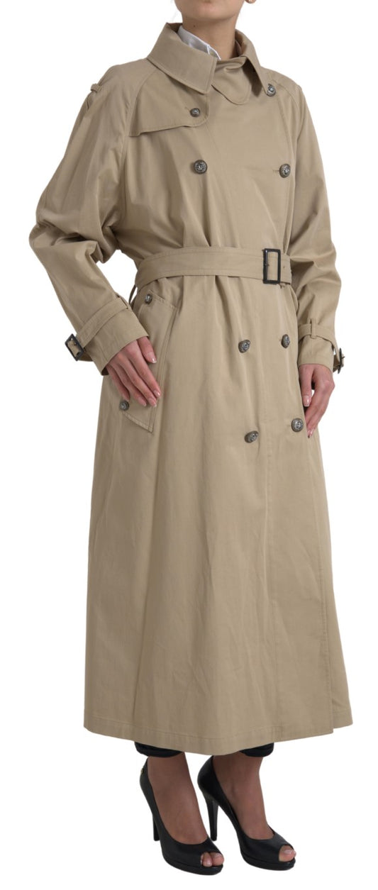 Dolce & Gabbana Khaki Double Breasted Trench Coat Jacket Dolce & Gabbana