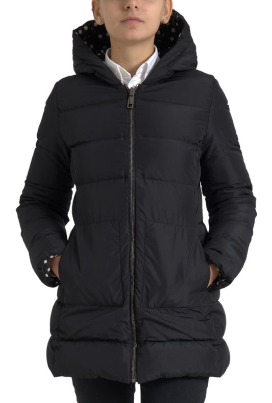 Dolce & Gabbana Black Polyester Hooded Reversible Jacket Dolce & Gabbana
