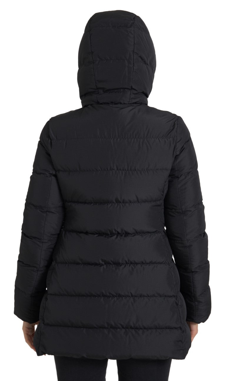 Dolce & Gabbana Black Polyester Hooded Reversible Jacket Dolce & Gabbana