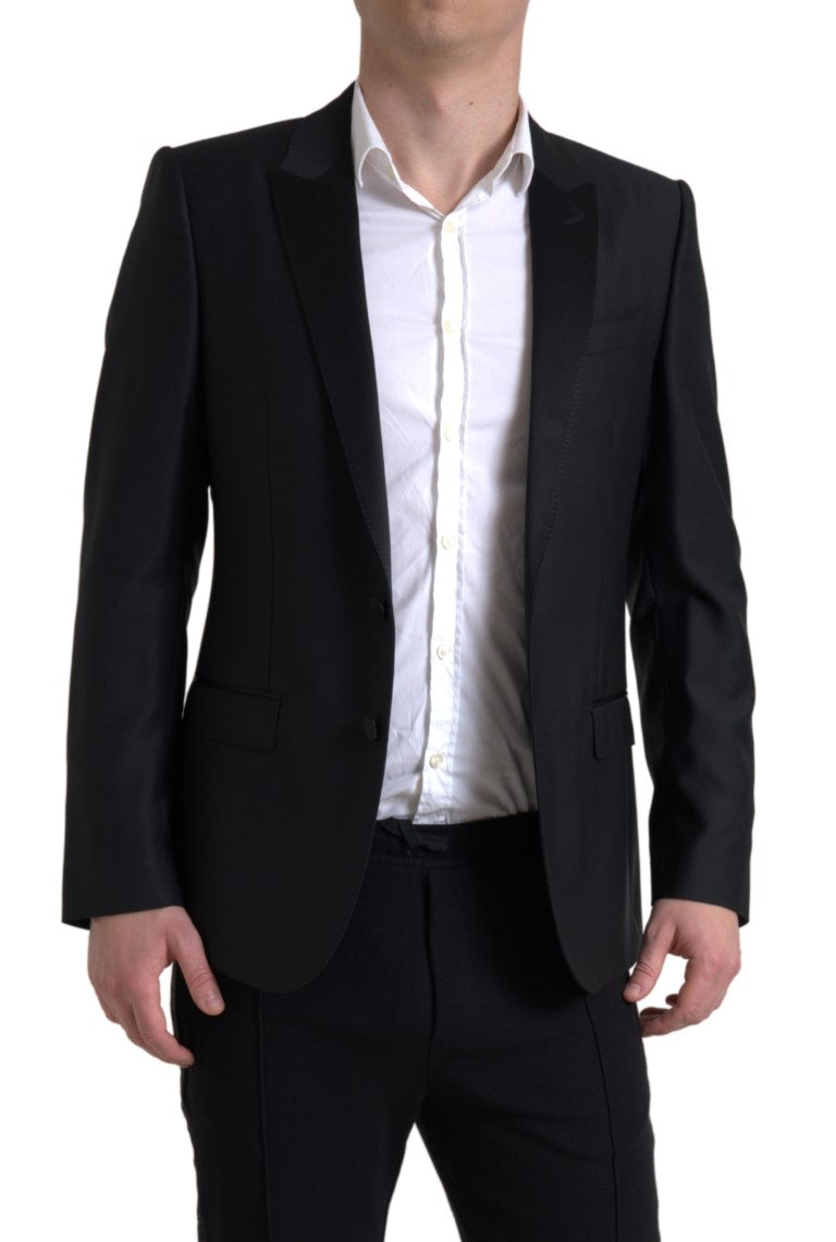 Dolce & Gabbana Black Wool Single Breasted MARTINI Blazer Dolce & Gabbana