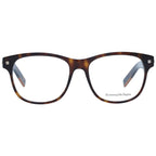 Ermenegildo Zegna brown plastic eyeglass frames with a sleek, modern design and rounded edges.