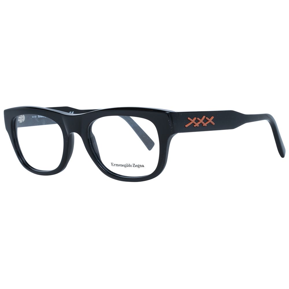 Ermenegildo Zegna Black Plastic Glasses Frames