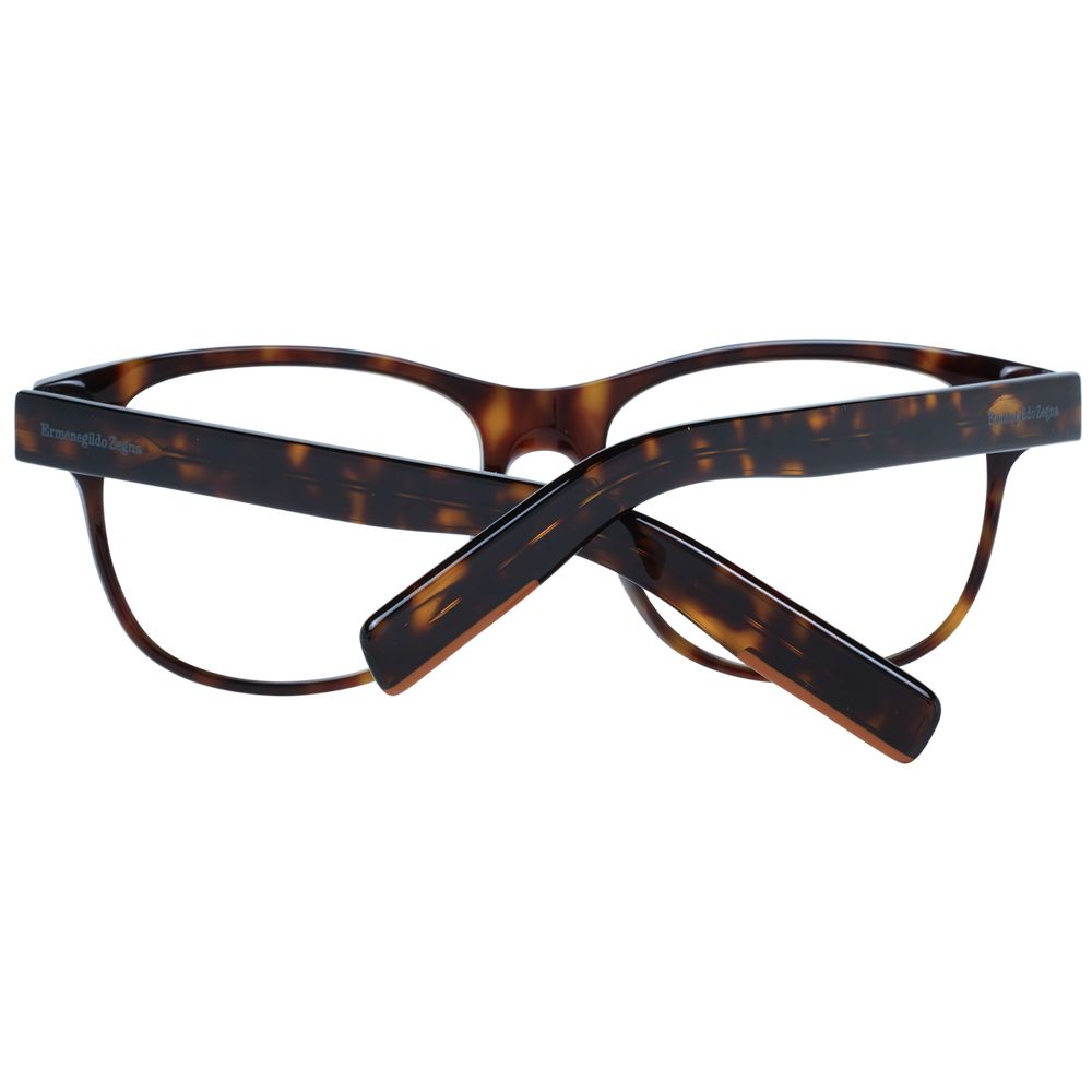 Ermenegildo Zegna brown plastic eyeglass frames with sleek, modern design for stylish eyewear.