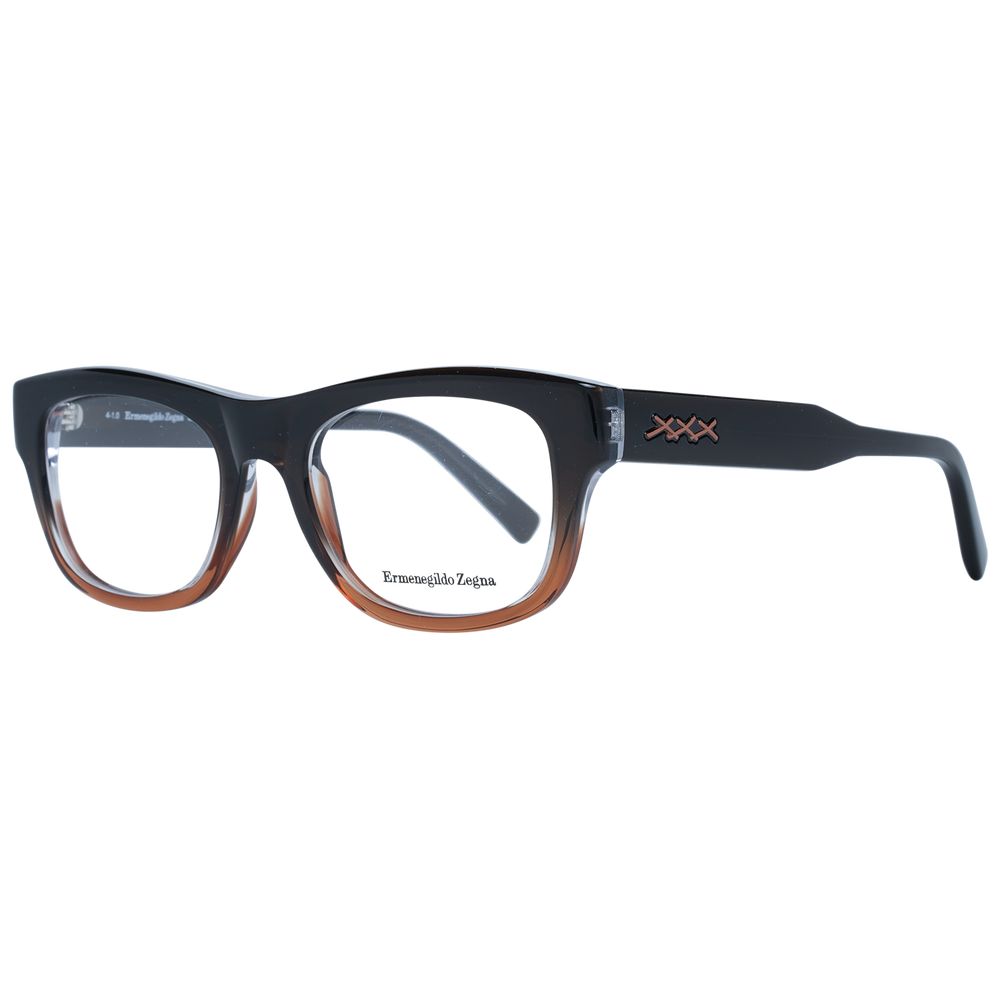 Ermenegildo Zegna Brown Plastic Glasses Frames