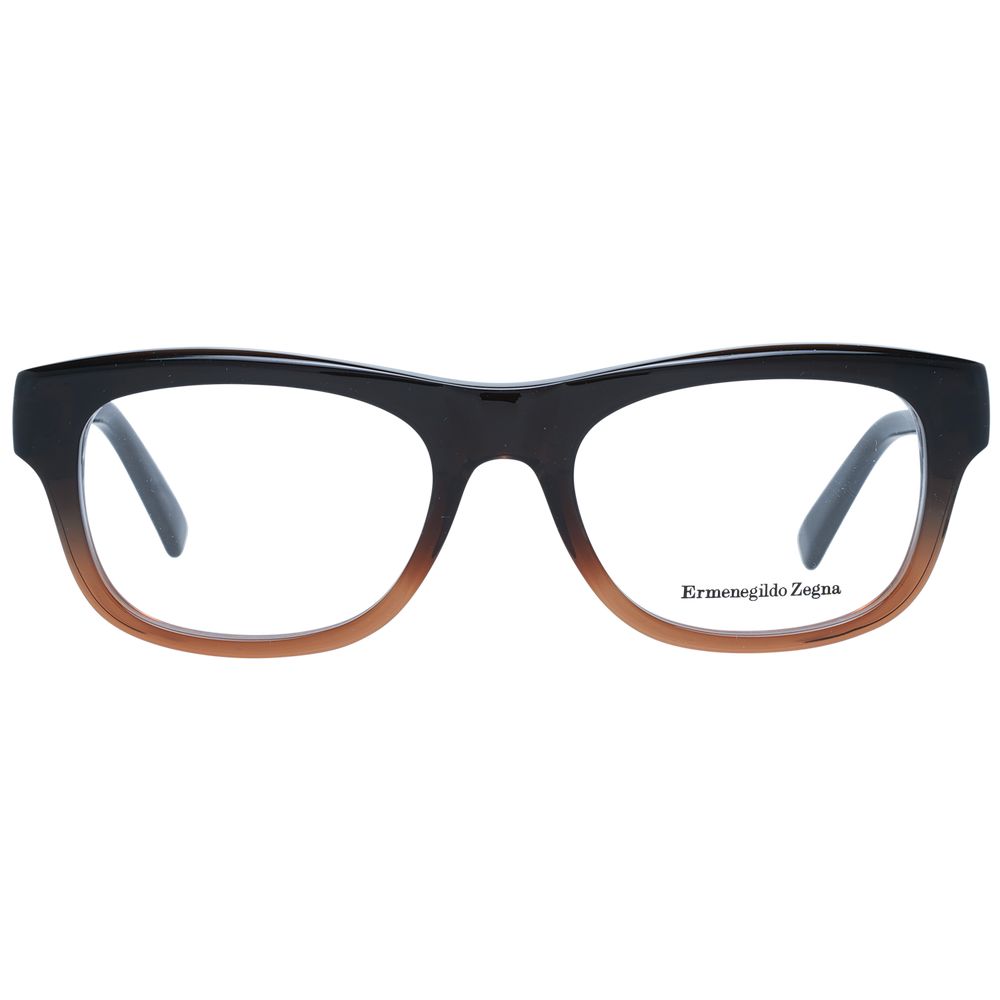 Ermenegildo Zegna Brown Plastic Glasses Frames