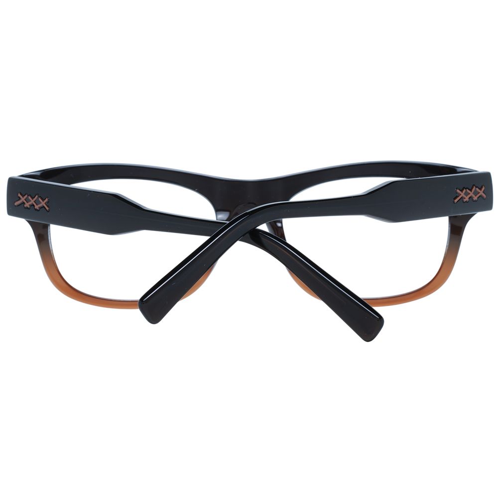 Ermenegildo Zegna Brown Plastic Glasses Frames