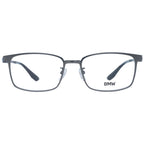 BMW gray titanium glasses frames with sleek design and lightweight construction, showcasing modern eyewear style.