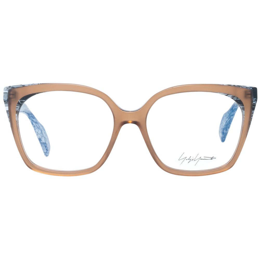 Yohji Yamamoto brown plastic glasses frames with a modern, sleek design for stylish eyewear.