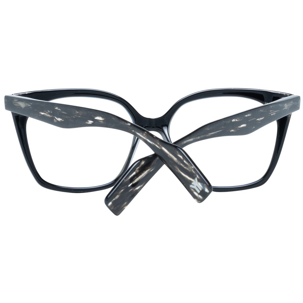 Yohji Yamamoto black plastic glasses frames with rectangular design and sleek finish, stylish eyewear for modern fashion.