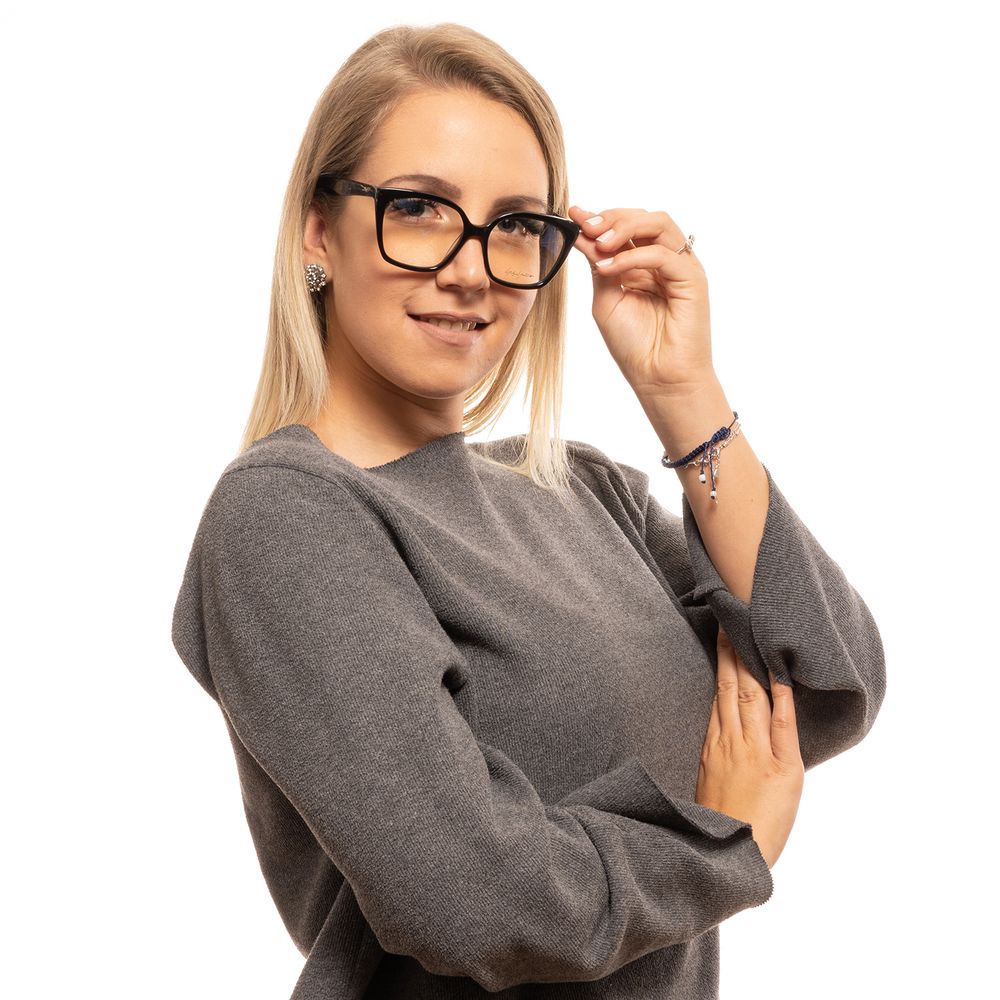Yohji Yamamoto black plastic glasses frames with sleek, modern design and clear lenses, showcasing contemporary eyewear style.