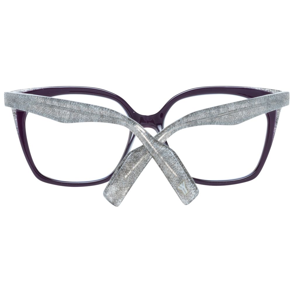 Yohji Yamamoto purple plastic glasses frames with sleek, modern design and transparent lenses, stylish eyewear for everyday wear.