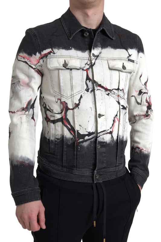 Dolce & Gabbana Multicolor Cotton Collared Denim Jacket Dolce & Gabbana