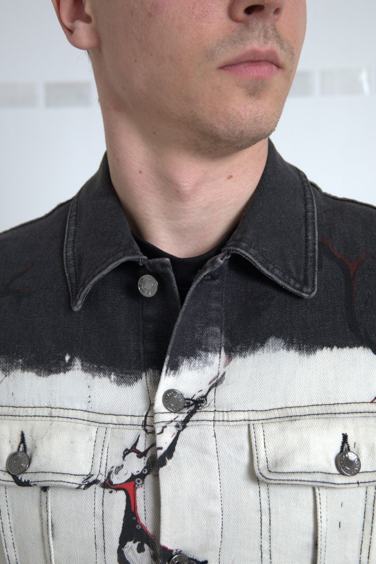 Dolce & Gabbana Multicolor Cotton Collared Denim Jacket Dolce & Gabbana