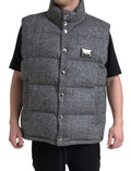 Dolce & Gabbana Chevron knit wool blend vest jacket featuring a stylish pattern and tailored fit, displayed on a mannequin.