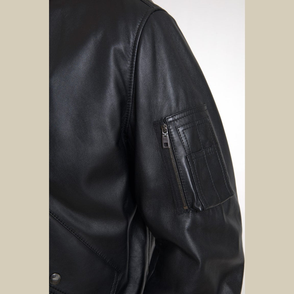 Dolce & Gabbana Black Leather Blouson Full Zip Bomber Jacket