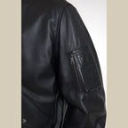 Dolce & Gabbana Black Leather Blouson Full Zip Bomber Jacket