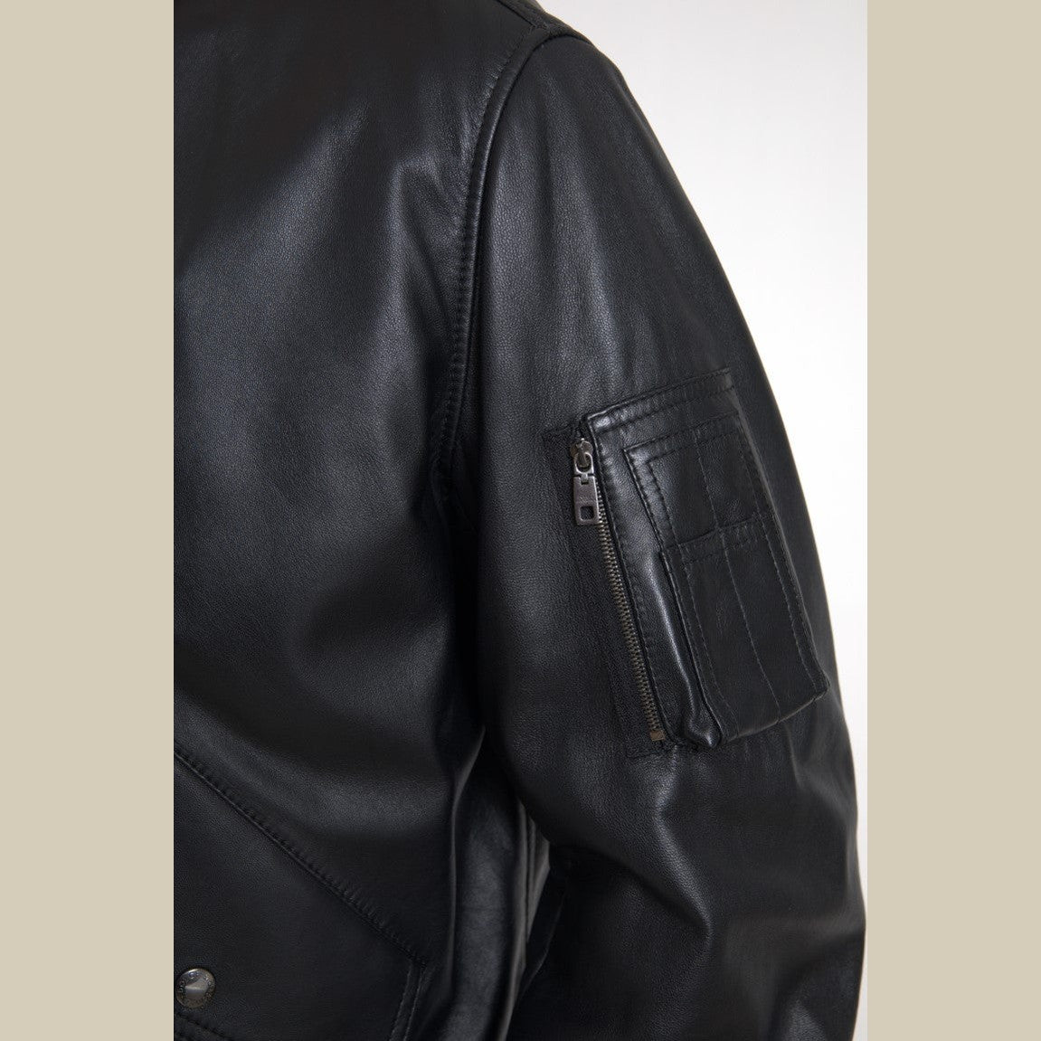 Dolce & Gabbana Black Leather Blouson Full Zip Bomber Jacket