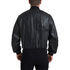 Dolce & Gabbana Black Leather Blouson Full Zip Bomber Jacket