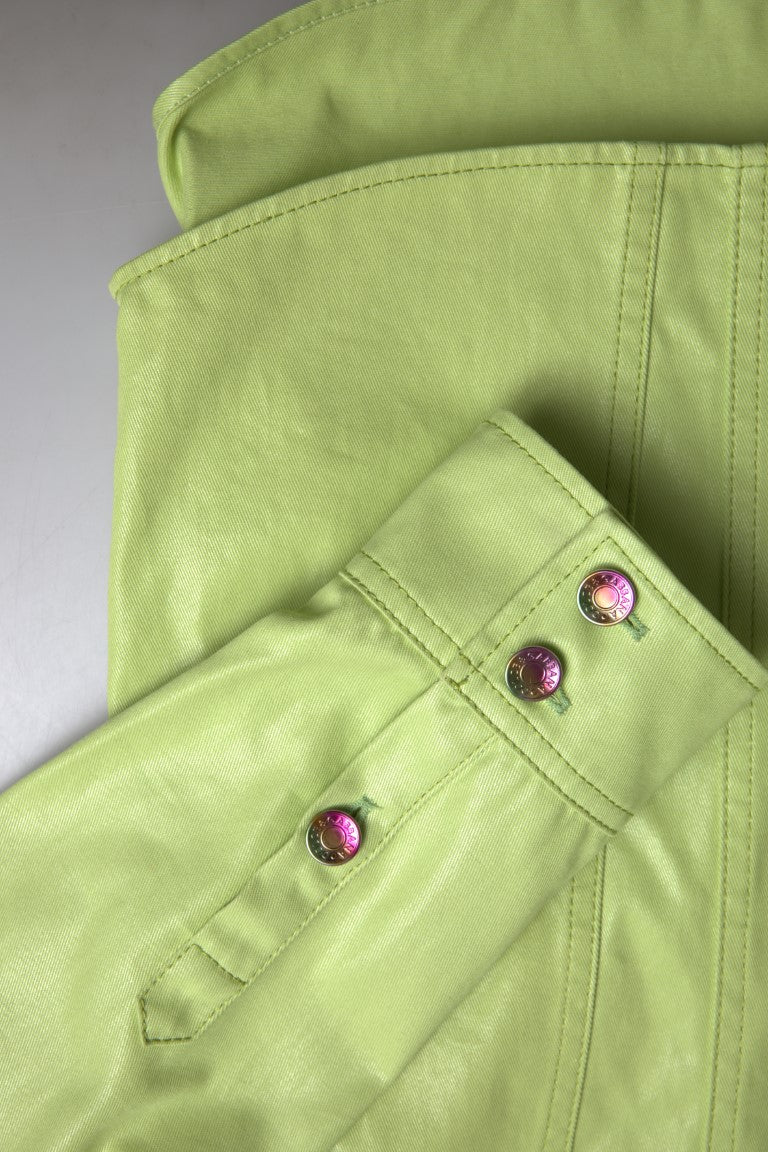 Dolce & Gabbana Green Cotton Collared Button Down Shirt Dolce & Gabbana