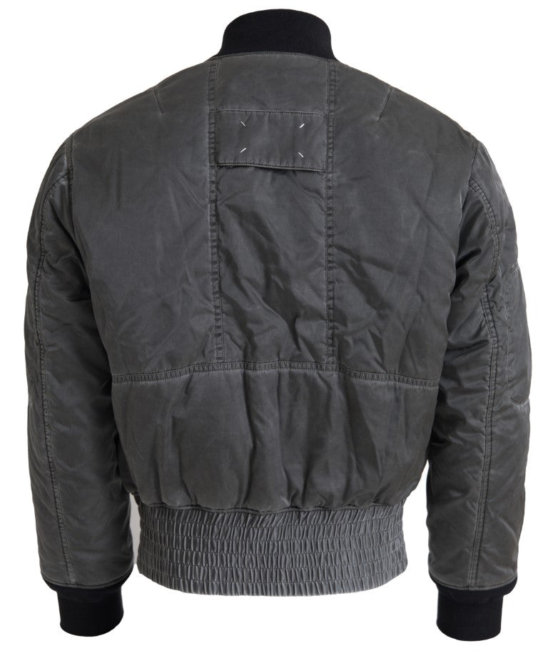 MM6 Maison Margiela Gray Bomber Zipper Pocket Sleeves Jacket MM6 Maison Margiela