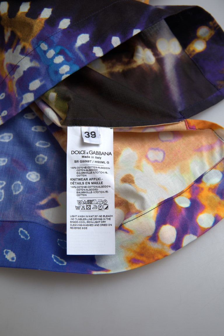 Dolce & Gabbana Luminaire Print Cotton Polo Top Men Shirt Dolce & Gabbana