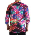 Dolce & Gabbana Multicolor Luminarie Print Linen Shirt