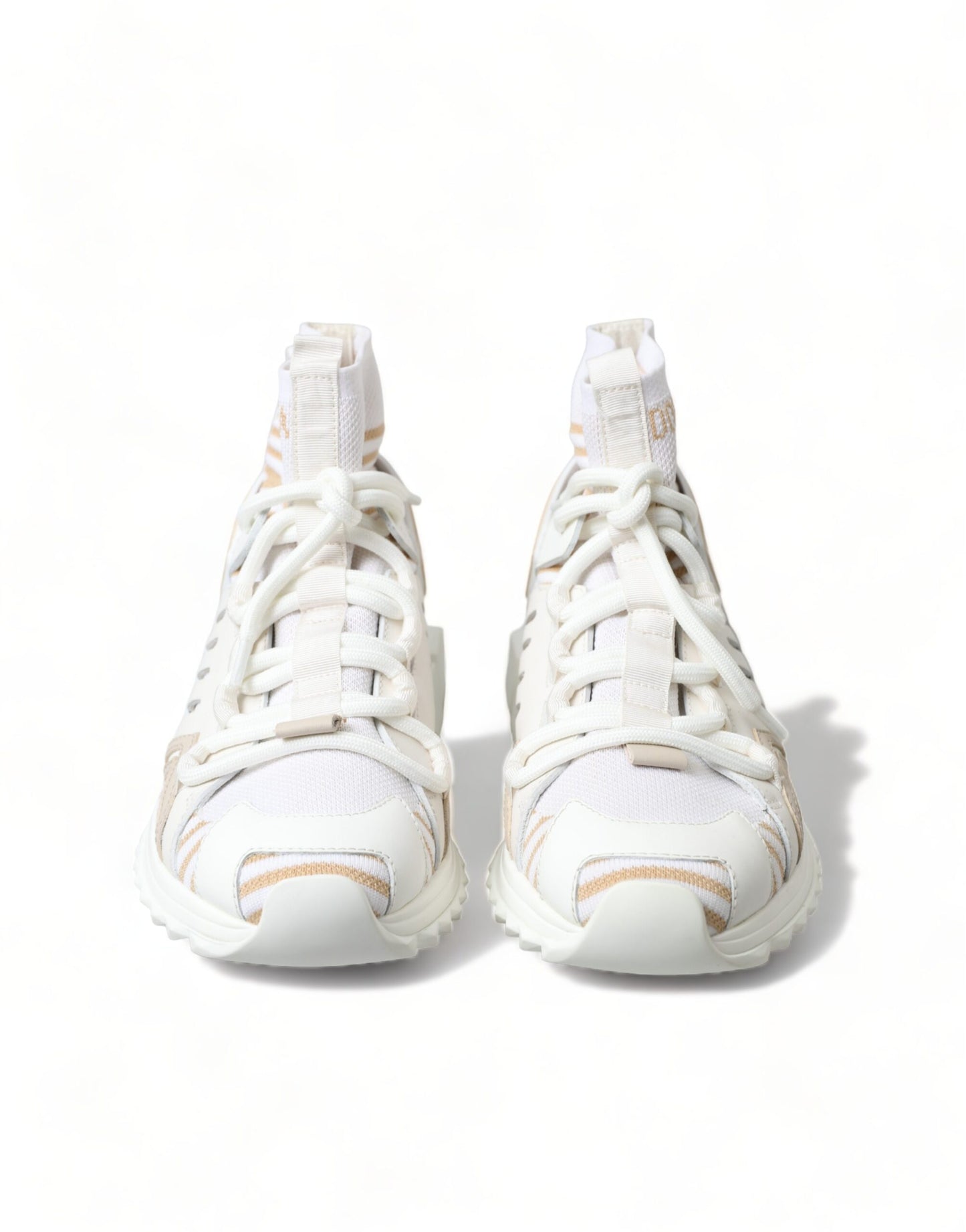 Dolce & Gabbana White Beige Sorrento Socks Sneakers Shoes Dolce & Gabbana