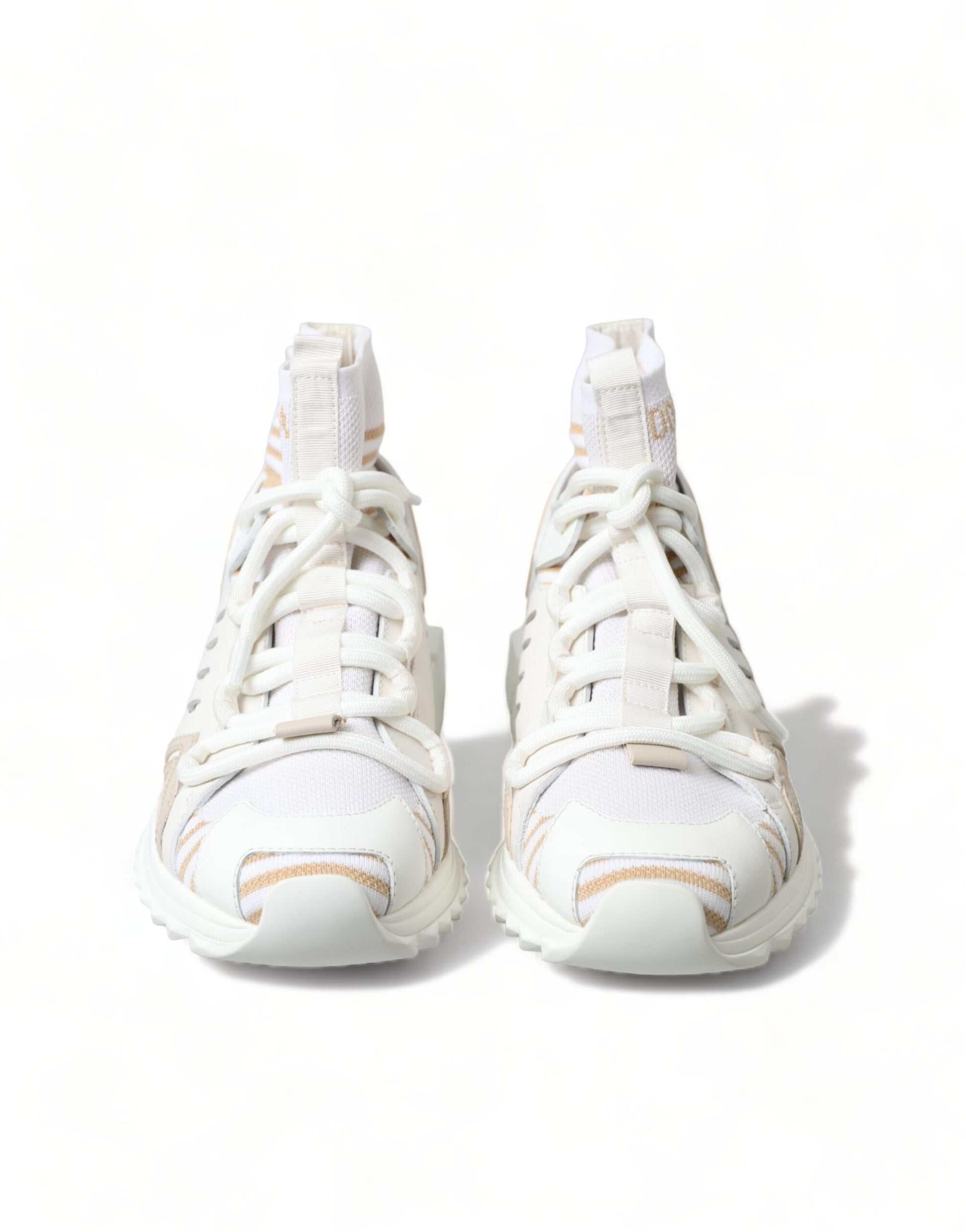 Dolce & Gabbana White Beige Sorrento Socks Sneakers Shoes Dolce & Gabbana