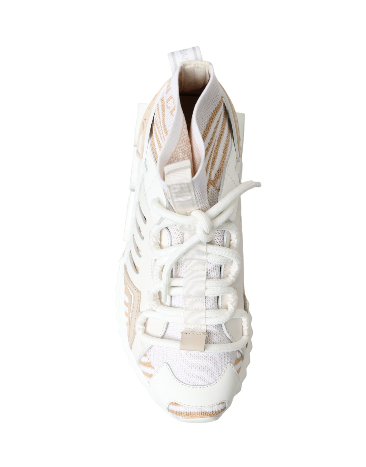 Dolce & Gabbana White Beige Sorrento Socks Sneakers Shoes Dolce & Gabbana