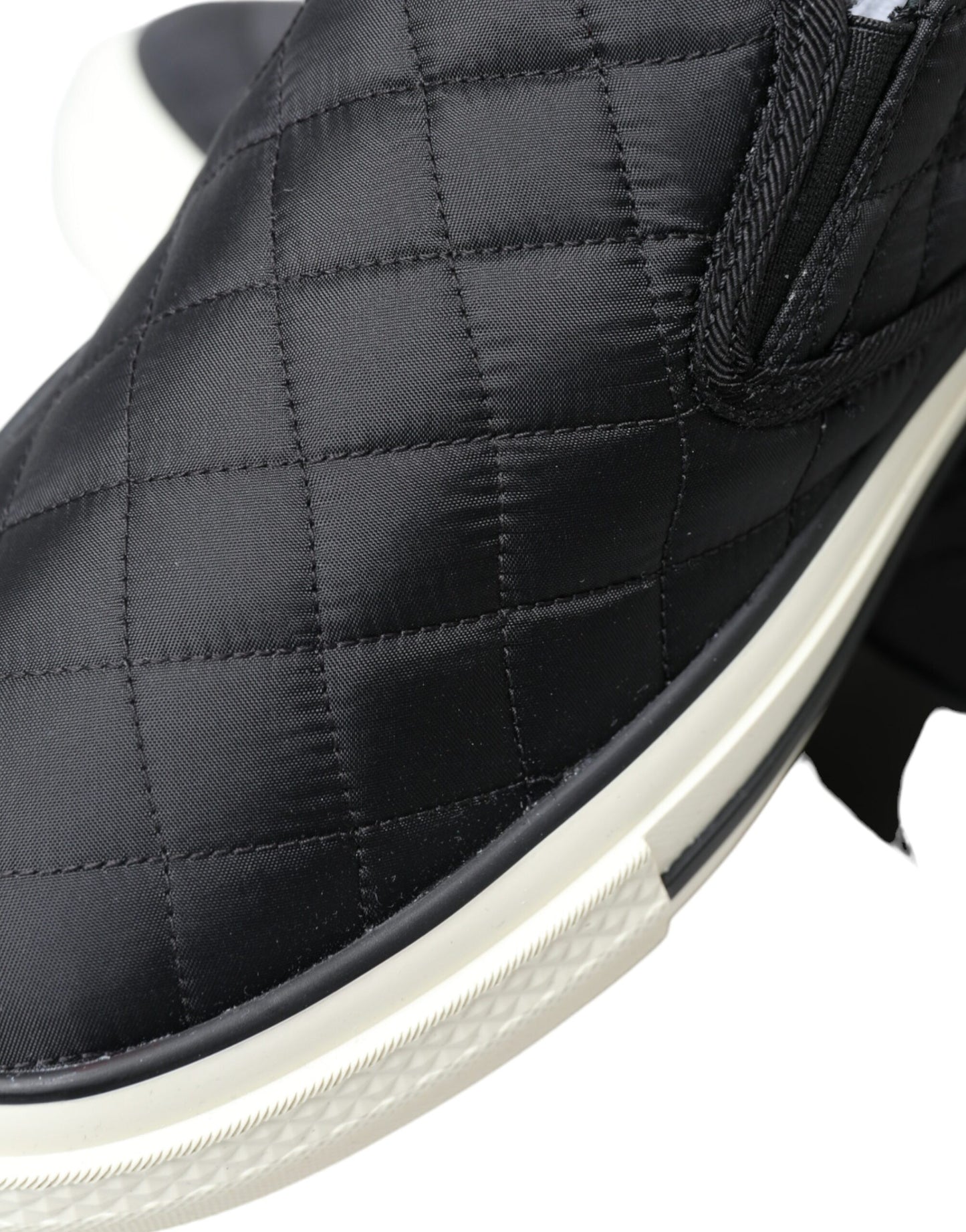 Dolce & Gabbana Black Quilted Slip On Low Top Sneakers Shoes Dolce & Gabbana