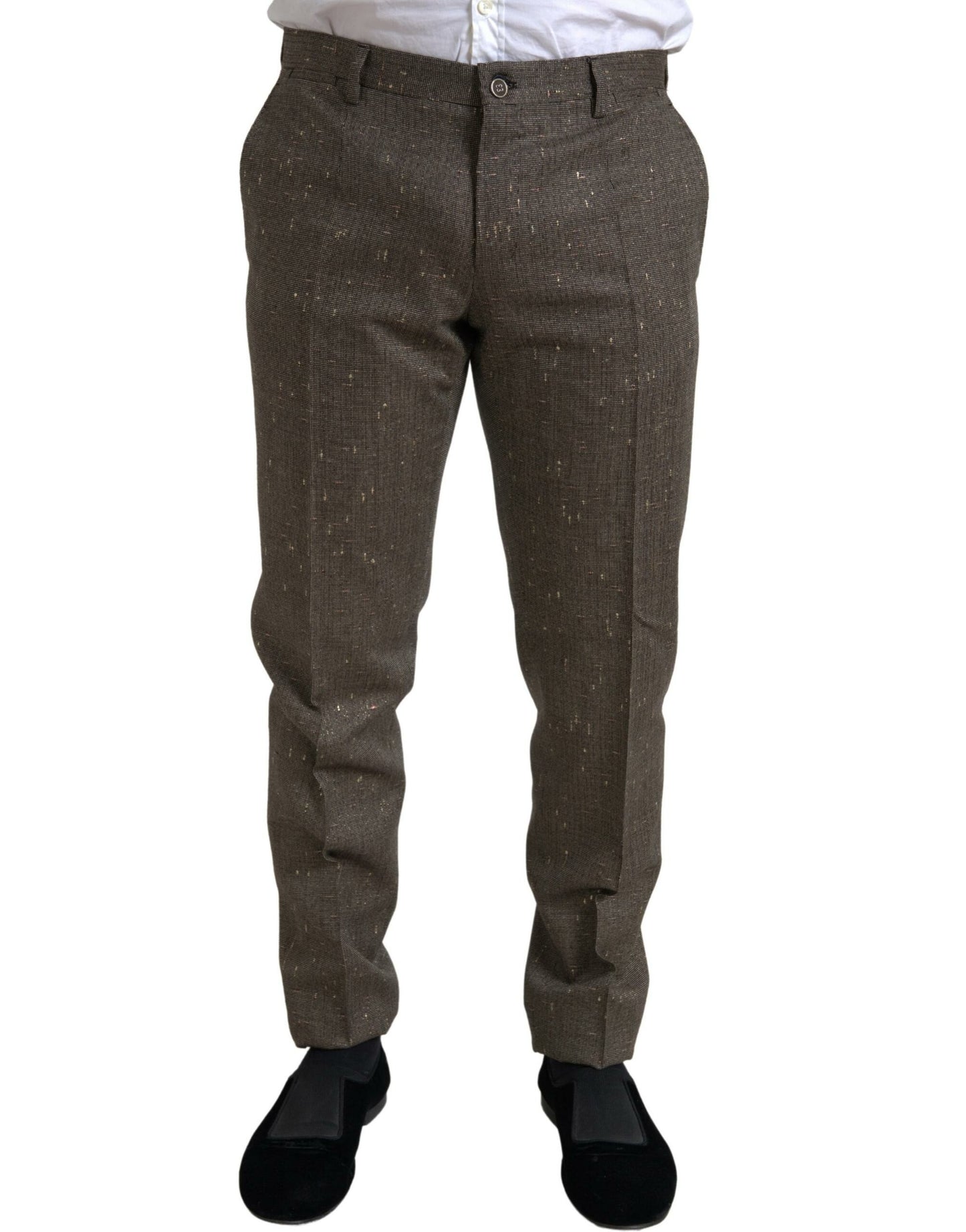 Dolce & Gabbana Brown Wool Dress Skinny Men Trouser Pants Dolce & Gabbana