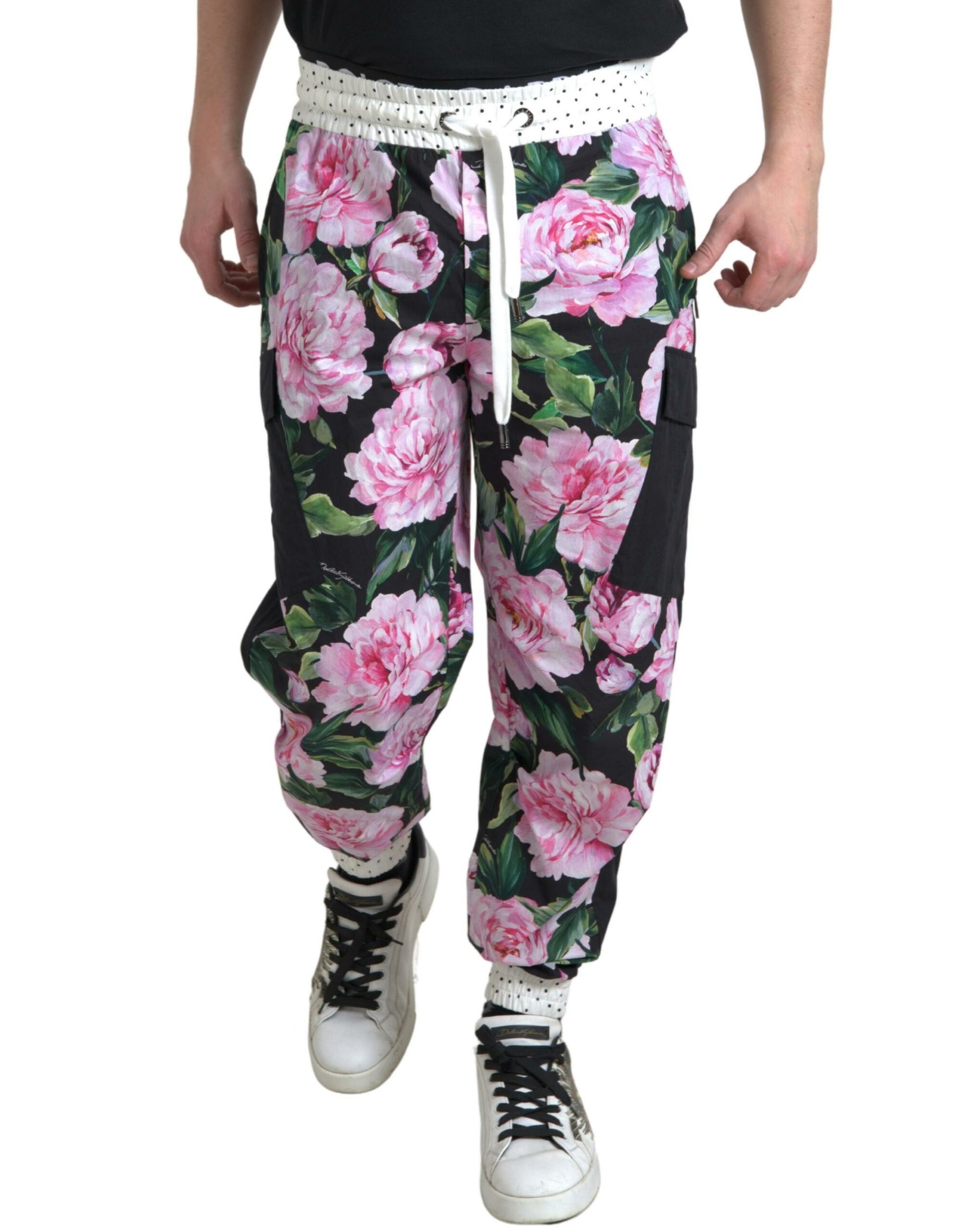 Dolce & Gabbana Multicolor Peony Joggers Cotton Men Pants Dolce & Gabbana