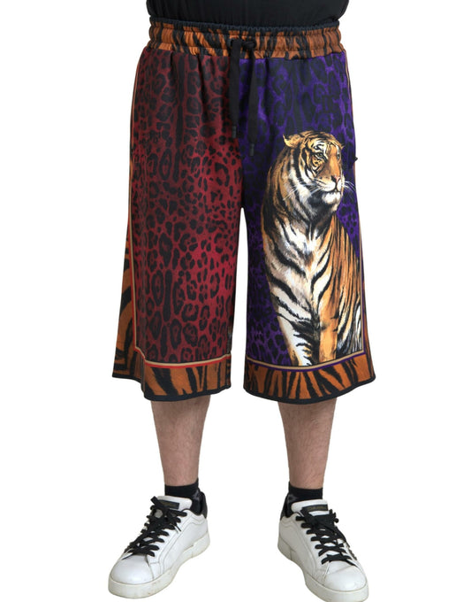 Dolce & Gabbana Multicolor Tiger Print Men Bermuda Shorts Dolce & Gabbana
