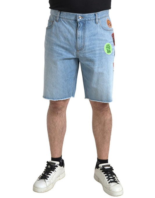 Dolce & Gabbana Light Blue Cotton Men Bermuda Denim Shorts Dolce & Gabbana