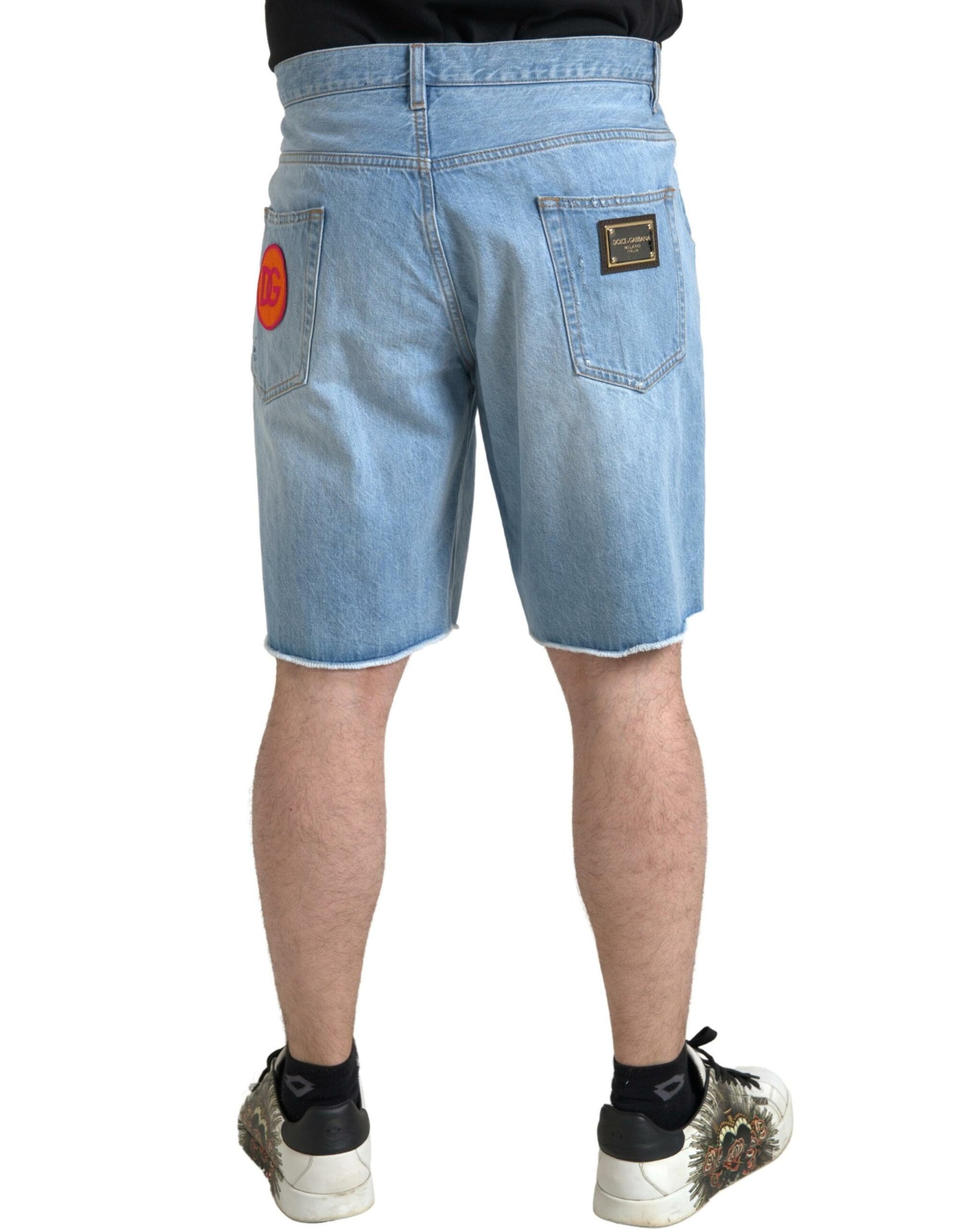 Dolce & Gabbana Light Blue Cotton Men Bermuda Denim Shorts Dolce & Gabbana