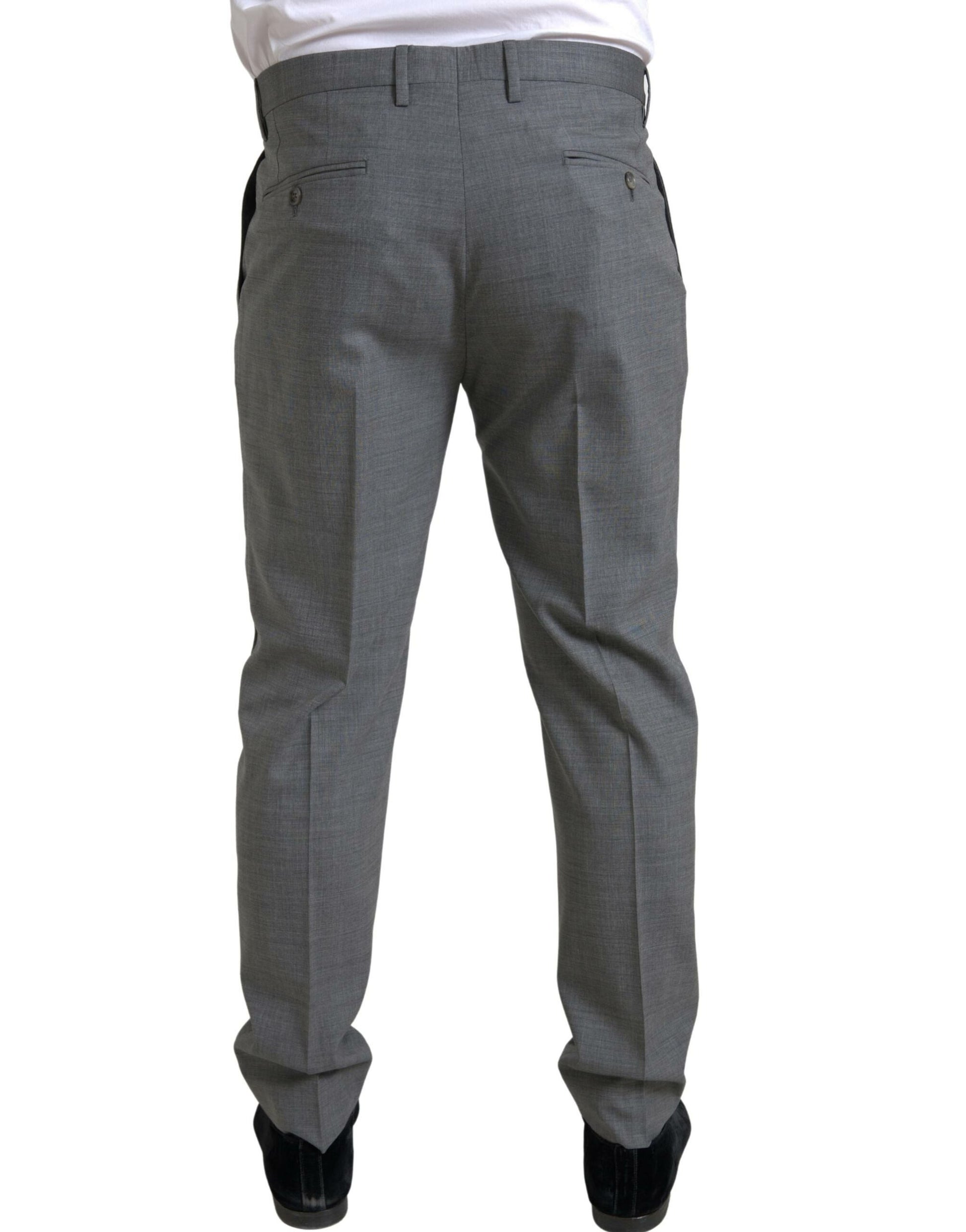 Dolce & Gabbana Gray Wool Chino Skinny Men Dress Trouser Pants Dolce & Gabbana