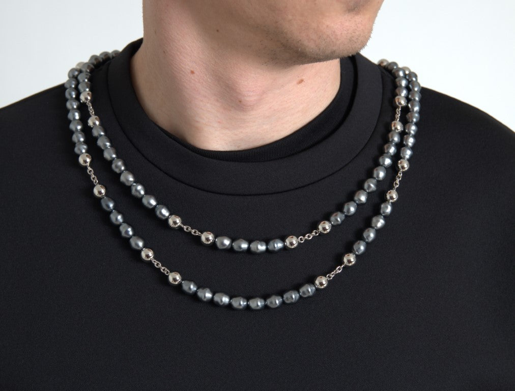 Dolce & Gabbana Black Necklace Embellished Polyester T-shirt Dolce & Gabbana