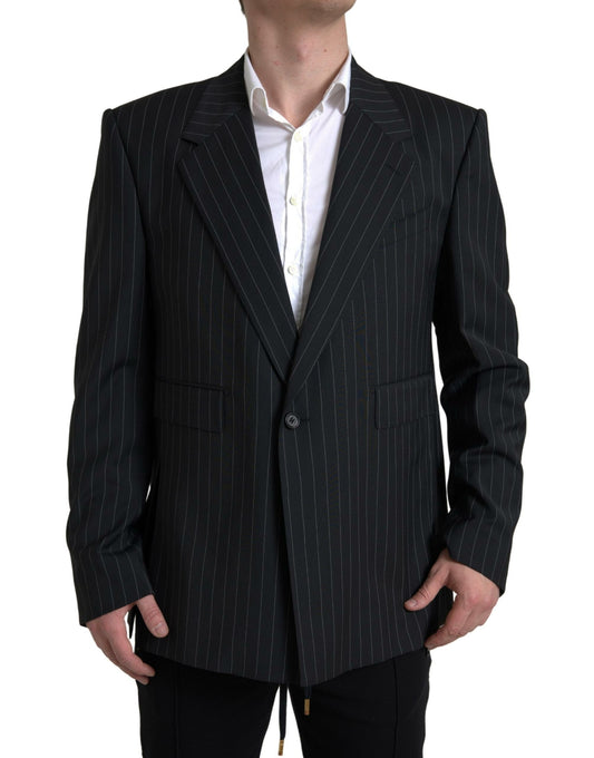 Dolce & Gabbana Black Stripe Single Breasted SICILIA Blazer Dolce & Gabbana