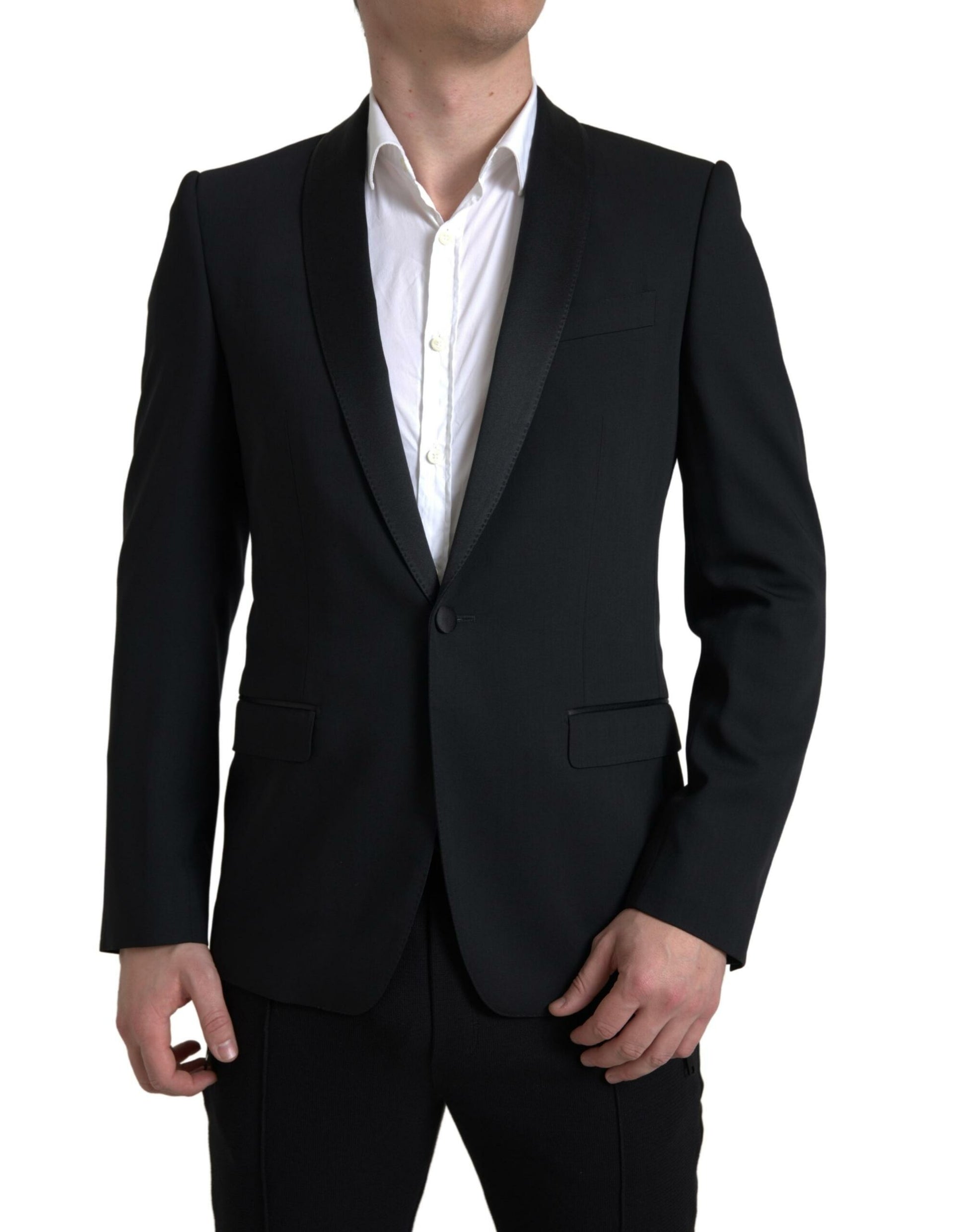 Dolce & Gabbana Black Wool Single Breasted MARTINI Blazer Dolce & Gabbana