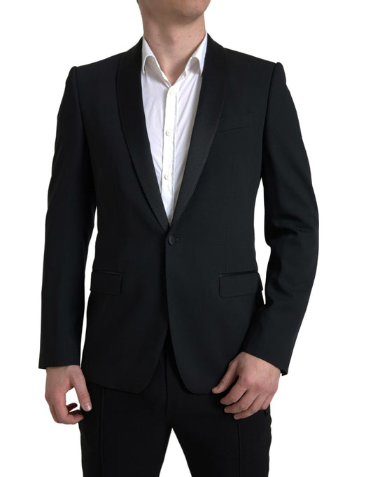 Dolce & Gabbana Black Wool Single Breasted MARTINI Blazer Dolce & Gabbana