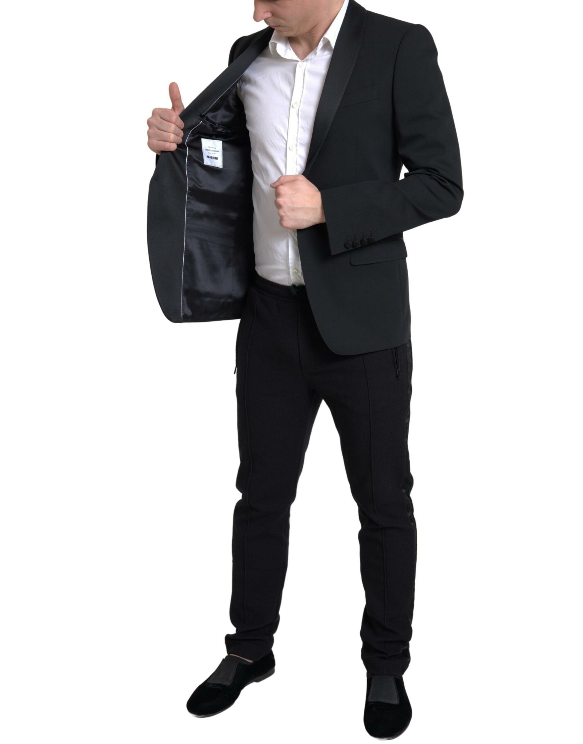 Dolce & Gabbana Black Wool Single Breasted MARTINI Blazer Dolce & Gabbana