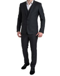 Dolce & Gabbana Dark Gray 3 Piece Single Breasted MARTINI Suit - Eljoys Fashion 