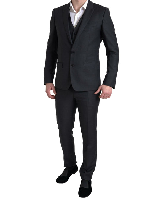Dolce & Gabbana Black 3 Piece Single Breasted MARTINI Suit Dolce & Gabbana