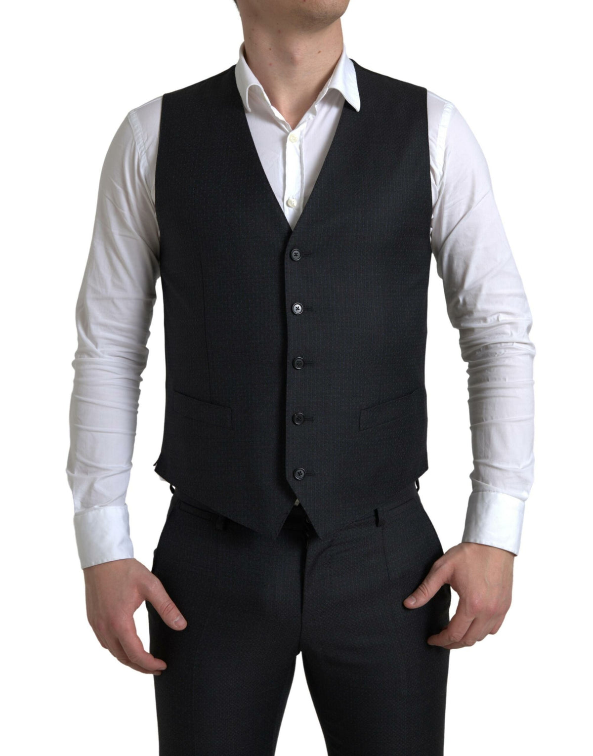Dolce & Gabbana Dark Gray 3 Piece Single Breasted MARTINI Suit - Eljoys Fashion 