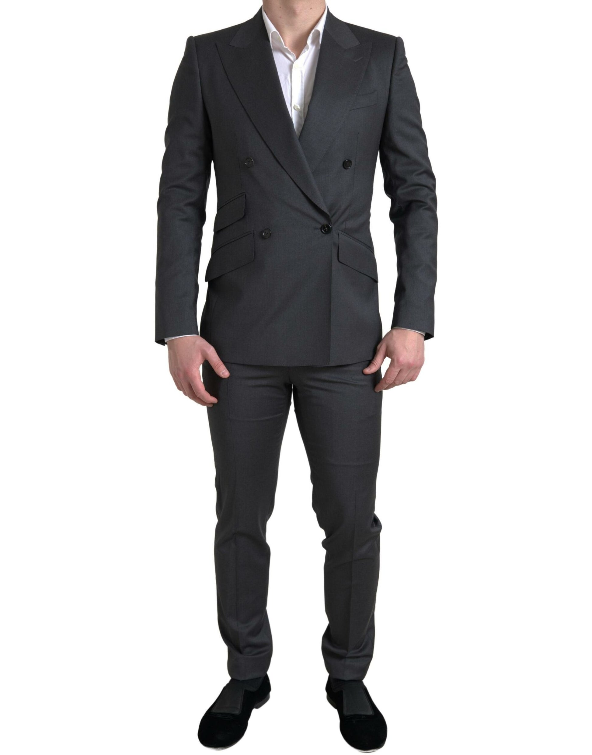 Dolce & Gabbana Gray 2 Piece Double Breasted SICILIA Suit Dolce & Gabbana