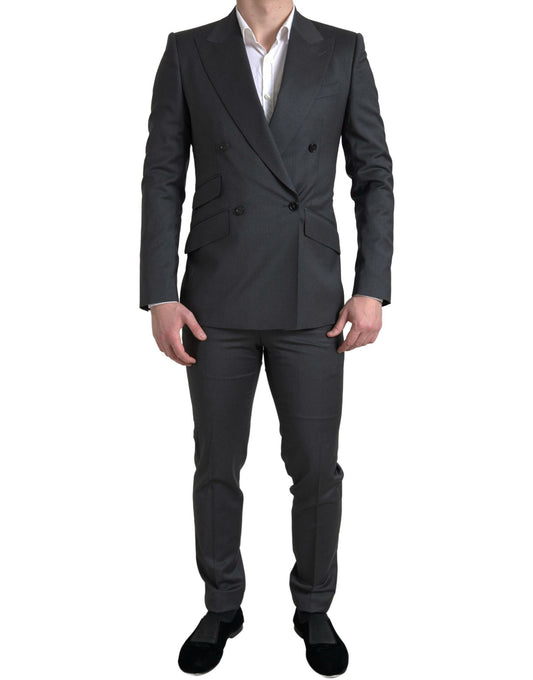 Dolce & Gabbana Gray 2 Piece Double Breasted SICILIA Suit Dolce & Gabbana