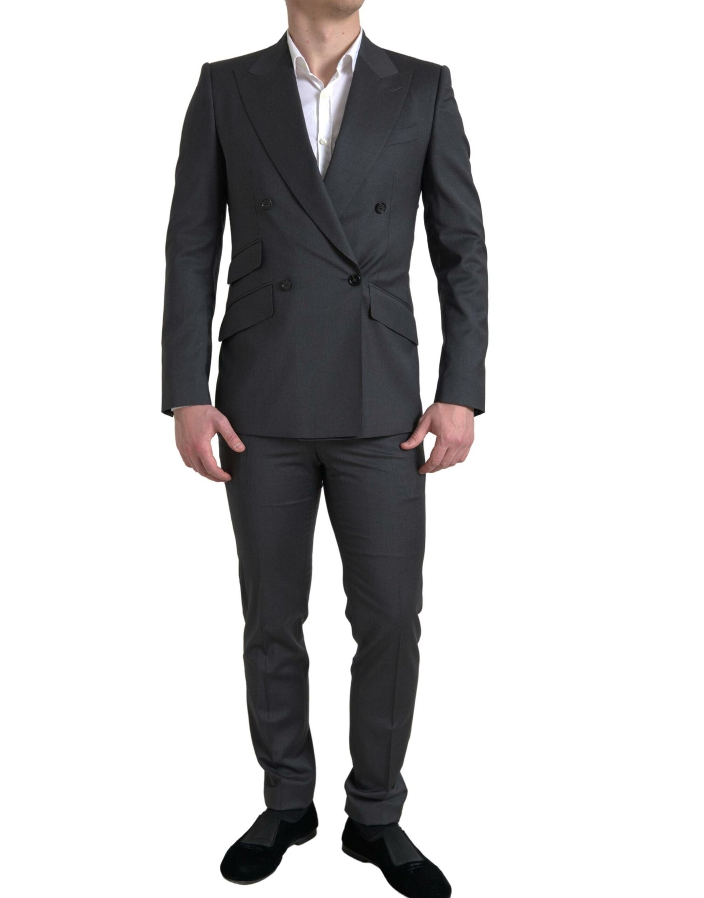 Dolce & Gabbana Gray 2 Piece Double Breasted SICILIA Suit Dolce & Gabbana