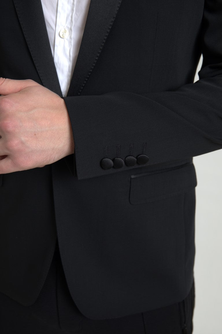 Dolce & Gabbana Black Wool Single Breasted MARTINI Blazer Dolce & Gabbana